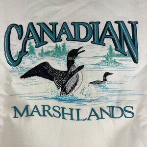 Marshlands Canadian Women's Vintage Sweatshirt Size L White